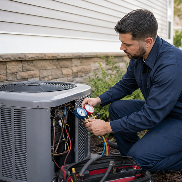 inspecting ac unit